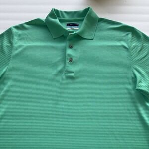 PGA Tour Airflux Men's Short Sleeve Golf Polo Shirt, Size Medium Green